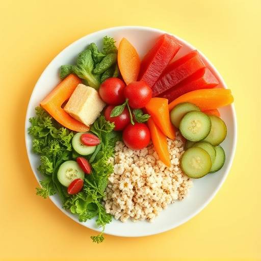 A colorful and diverse plate of food representing a balanced diet