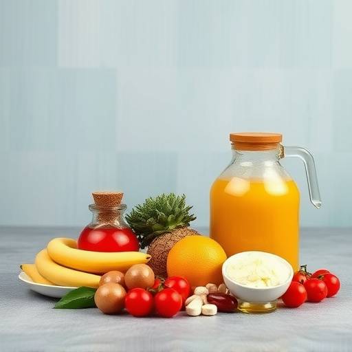 A visual representation of various essential nutrients like vitamins, minerals, and antioxidants